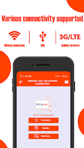 App UI showing Wi-Fi connected status with Connect, Guide, and Devices actions