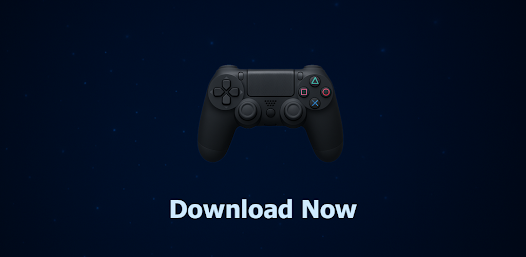 PlayStation controller graphic with download call to action